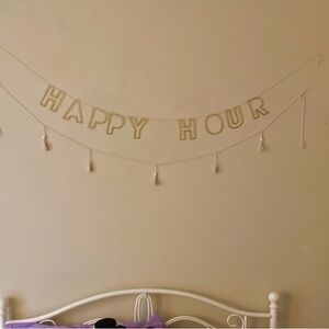 Gold 'Happy Hour' Wall Garland and Tassel Decorations